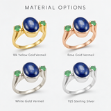 Lapis Lazuli Ring - Blue Vintage Ring - Oval Lapis Ring