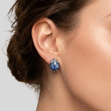 Kyanite Earrings - Real Blue Kyanite Earrings - Round Leaf Earrings
