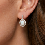 Opal Vintage Earrings - Statement Silver Earrings - Long Opal Earrings