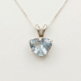Aqua Heart Pendant - Aquamarine Love Necklace, Valentines Gift
