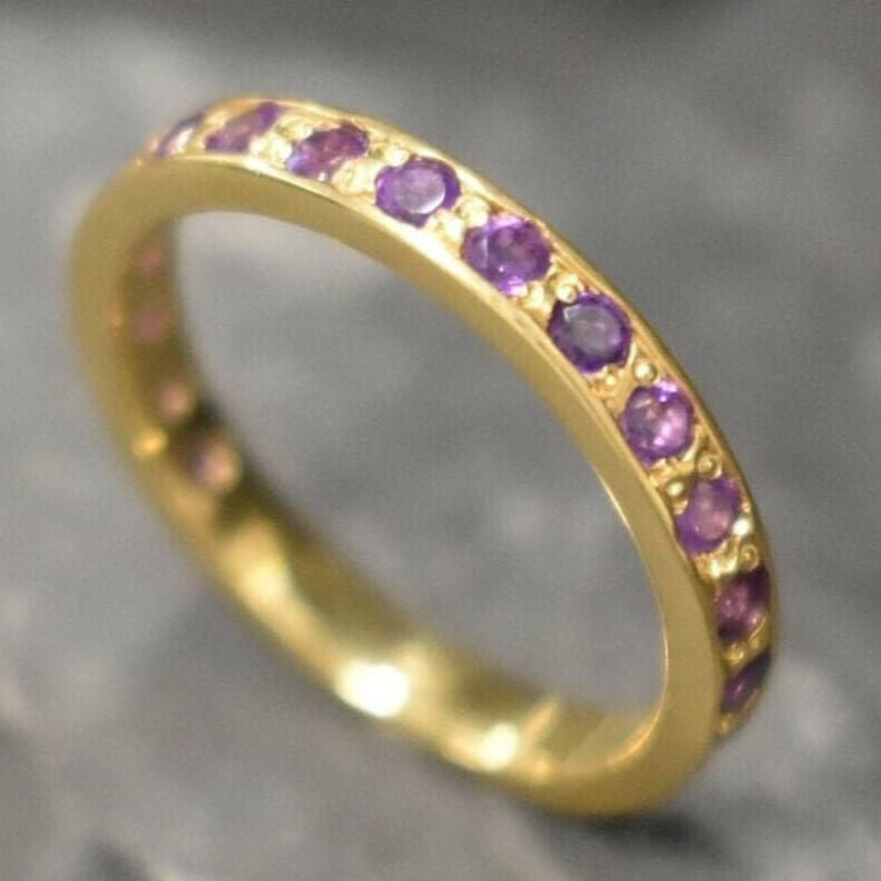 Amethyst Ring, Natural Amethyst, February Ring, Full Eternity Band, Amethyst Band, February Birthstone, Eternity Vintage Ring, Eternity Ring(1)