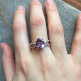 Antique Amethyst Ring, Natural Amethyst, Engagement Ring, Promise Ring, Vintage Ring, February Birthstone, Purple Ring, Sterling Silver Ring