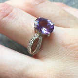 Antique Amethyst Ring, Natural Amethyst, Engagement Ring, Promise Ring, Vintage Ring, February Birthstone, Purple Ring, Sterling Silver Ring