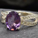 Antique Amethyst Ring, Natural Amethyst, Engagement Ring, Promise Ring, Vintage Ring, February Birthstone, Purple Ring, Sterling Silver Ring