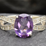 Antique Amethyst Ring, Natural Amethyst, Engagement Ring, Promise Ring, Vintage Ring, February Birthstone, Purple Ring, Sterling Silver Ring