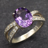 Antique Amethyst Ring, Natural Amethyst, Engagement Ring, Promise Ring, Vintage Ring, February Birthstone, Purple Ring, Sterling Silver Ring