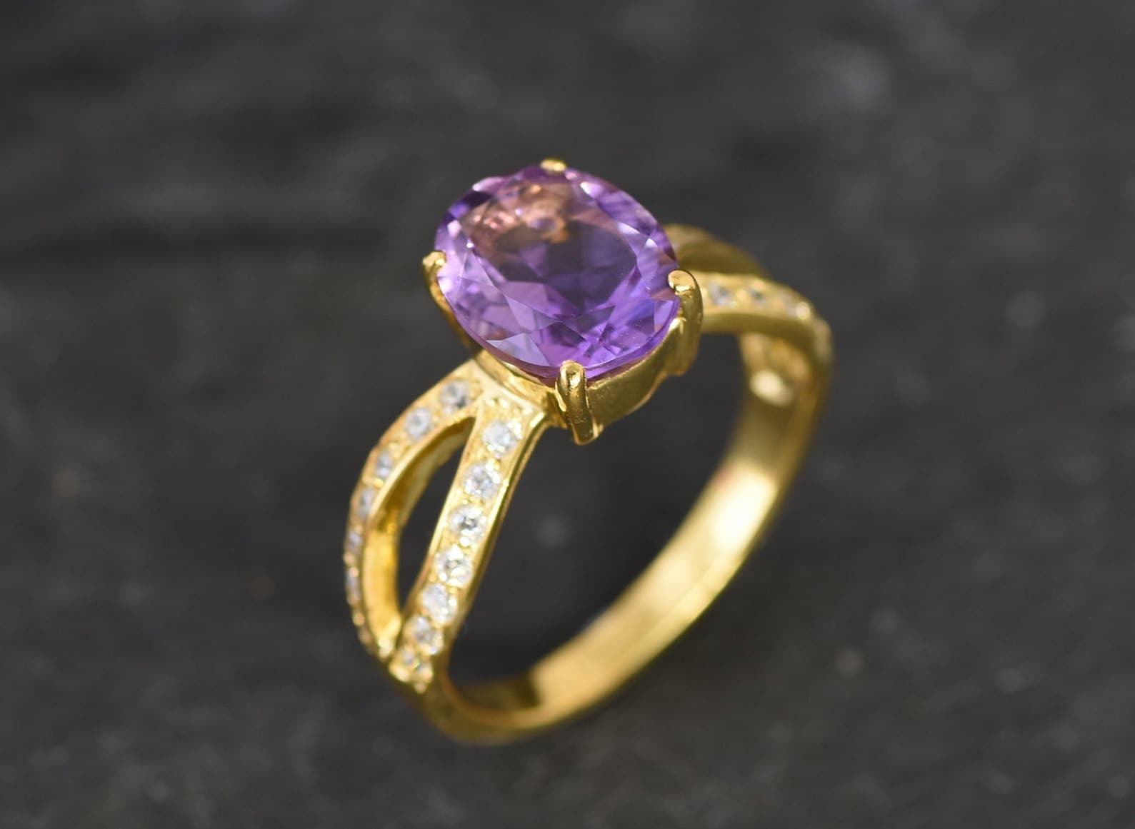 Antique Amethyst Ring, Natural Amethyst, Engagement Ring, Promise Ring, Vintage Ring, February Birthstone, Purple Ring, Sterling Silver Ring(1)