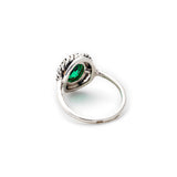 Emerald Vintage Ring - Green Solitaire Ring - Oval Emerald Ring