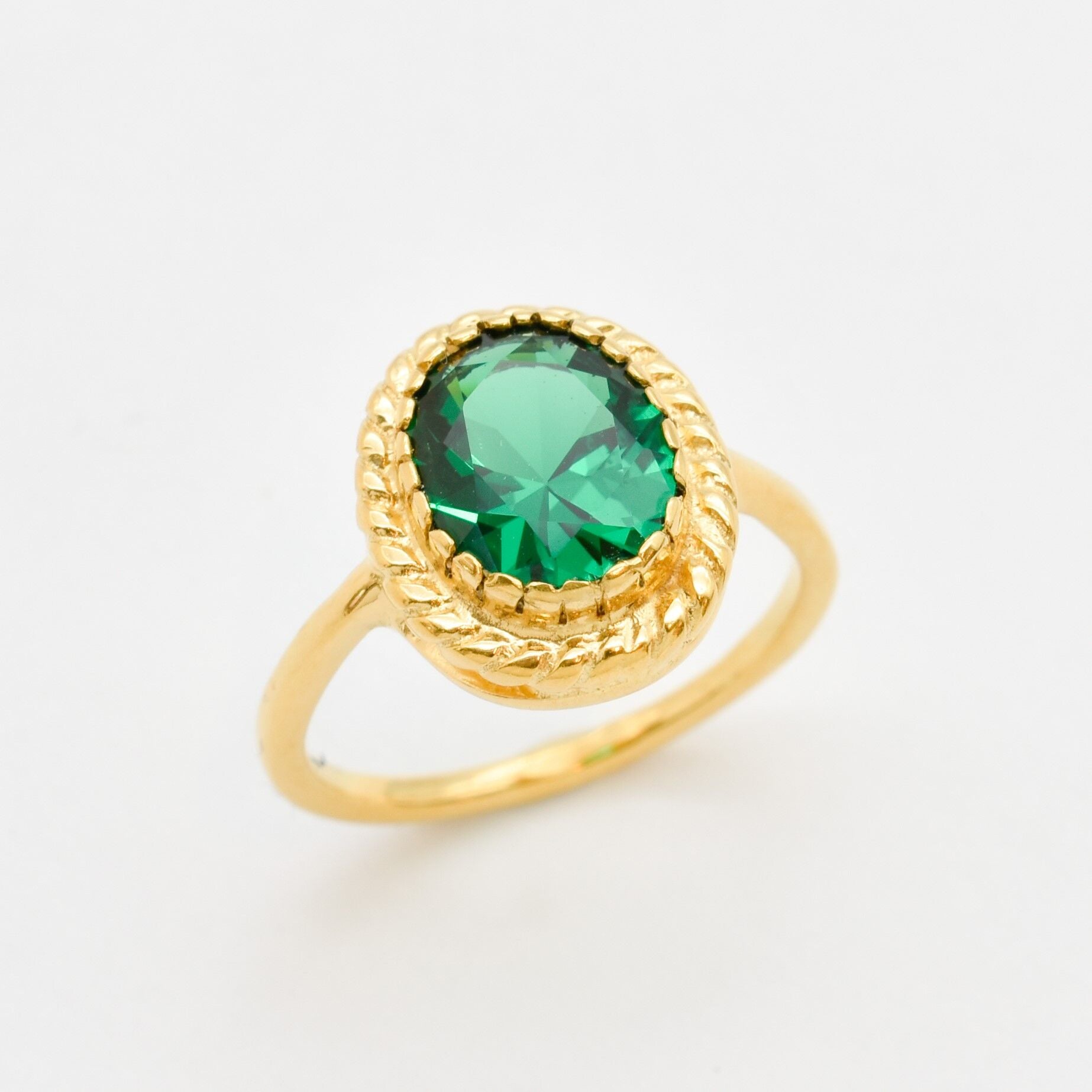 Emerald Ring, Antique Ring, Vintage Ring, Antique Emerald Ring, Antique Rings, Sterling Silver Ring, Green Vintage Ring, Created Emerald (507885205)(1)