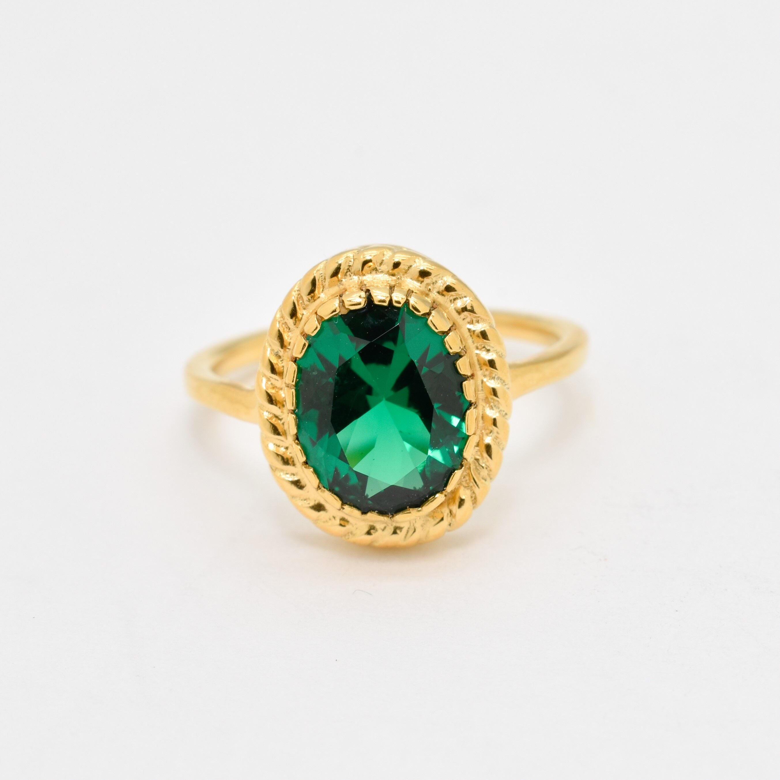 Emerald Ring, Antique Ring, Vintage Ring, Antique Emerald Ring, Antique Rings, Sterling Silver Ring, Green Vintage Ring, Created Emerald (507885205)(1)