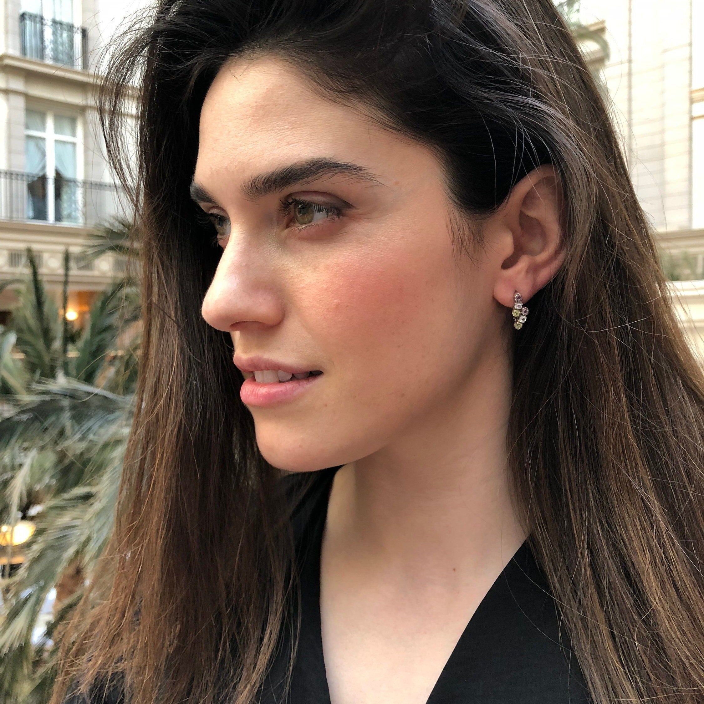 Topaz Earrings, Birthstones Earrings, Mothers Birthstones, Citrine Earrings, Peridot Earrings, Blue Topaz Earrings, Solid Silver, Real Topaz