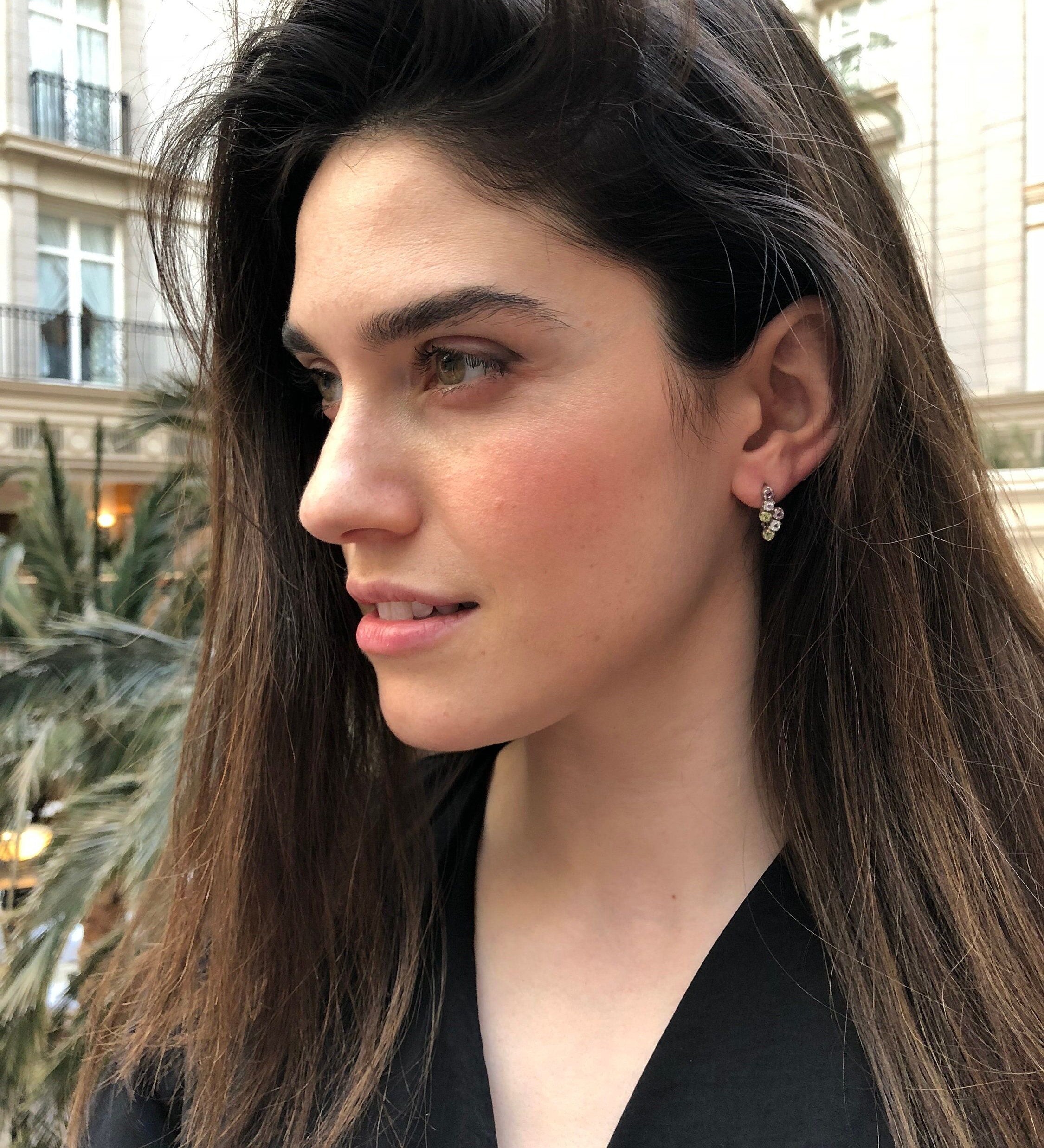 Topaz Earrings, Birthstones Earrings, Mothers Birthstones, Citrine Earrings, Peridot Earrings, Blue Topaz Earrings, Solid Silver, Real Topaz