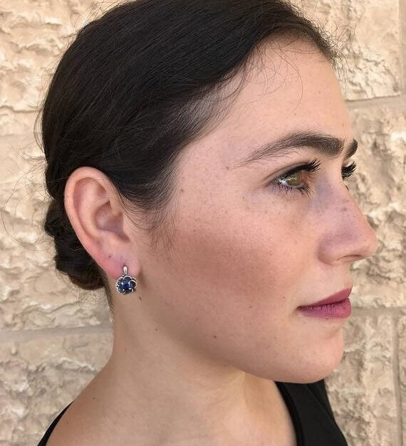 Elegant Created Emerald Earrings in 925 Sterling Silver, perfect for everyday wear and as a thoughtful May birthday gift.