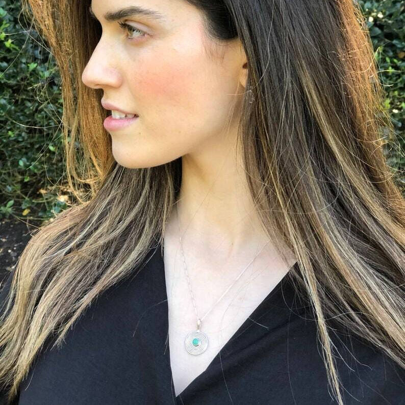 Circle Pendant, Infinity Pendant, Moonstone Pendant, Natural Moonstone, June Birthstone, Flat Silver Pendant, Round Pendant, Silver Pendant