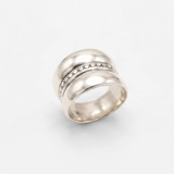 Wide Silver Ring - Triple Band Ring - Chunky Vintage Ring