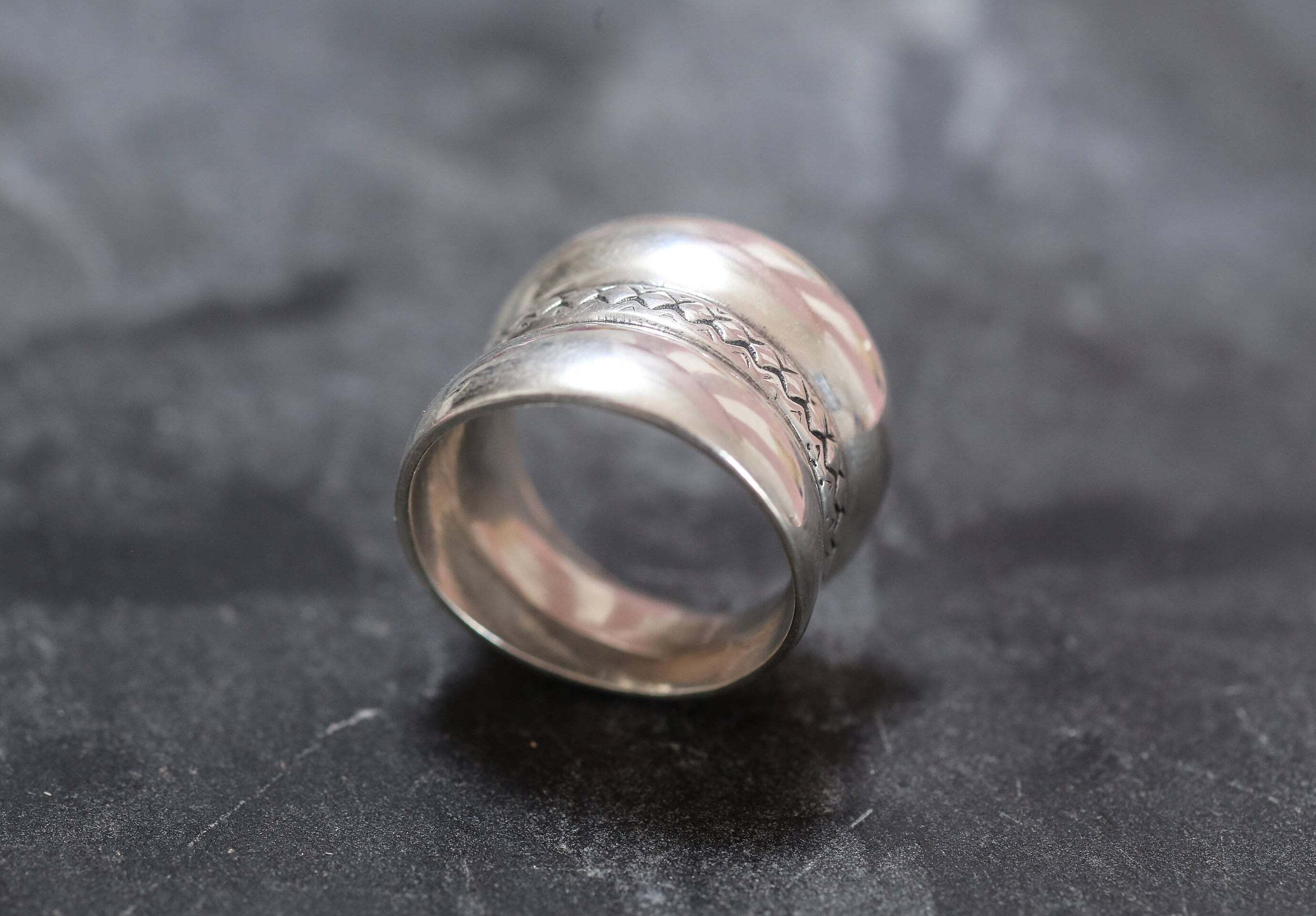 Wide Silver Ring, Triple Band Ring, Solid Silver Ring, Statement Ring, Tribal Ring, Long Band, Unique Silver Ring, Sterling Silver Ring