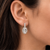 Victorian Topaz Earrings - White Topaz Earrings - Topaz Long Earrings