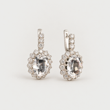 Victorian Topaz Earrings - White Topaz Earrings - Topaz Long Earrings