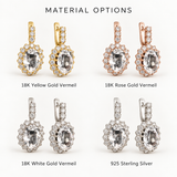 Victorian Topaz Earrings - White Topaz Earrings - Topaz Long Earrings