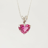 Gold Alexandrite Necklace - Pink Heart Gold Pendant, Heart Pendant