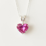 Pink Heart Pendant - Heart Alexandrite Pendant, Pink Stone Pendant