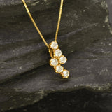 Gold Diamond Pendant - Dainty Diamond Necklace, Diamond Pendant