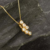 Gold Diamond Pendant - Dainty Diamond Necklace, Diamond Pendant