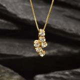 Gold Diamond Pendant - Dainty Diamond Necklace, Diamond Pendant