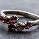 Natural Ruby Ring - Red Bypass Ring - 6 Stone Vintage Ring