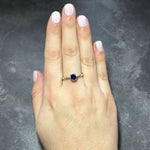 Sapphire Ring, Sapphire Promise Ring, Created Sapphire, Blue Promise Ring, Proposal Ring, Blue Sapphire, Solid Silver Ring, Sapphire