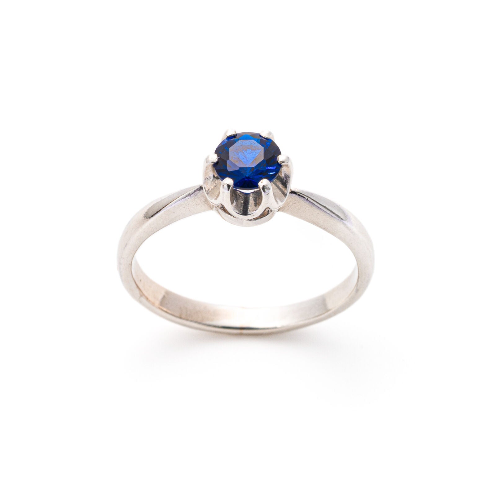 Sapphire Ring, Sapphire Promise Ring, Created Sapphire, Blue Promise Ring, Proposal Ring, Blue Sapphire, Solid Silver Ring, Sapphire