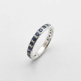 Natural Sapphire Ring made in 925 Sterling Silver with Round Natural Blue Sapphire in Channel-Set setting, September Birthstone gift idea, symbolizes sincerity, truth, and faithfulness, ideal for everyday wear and perfect for birthday gifting and special occasions.
