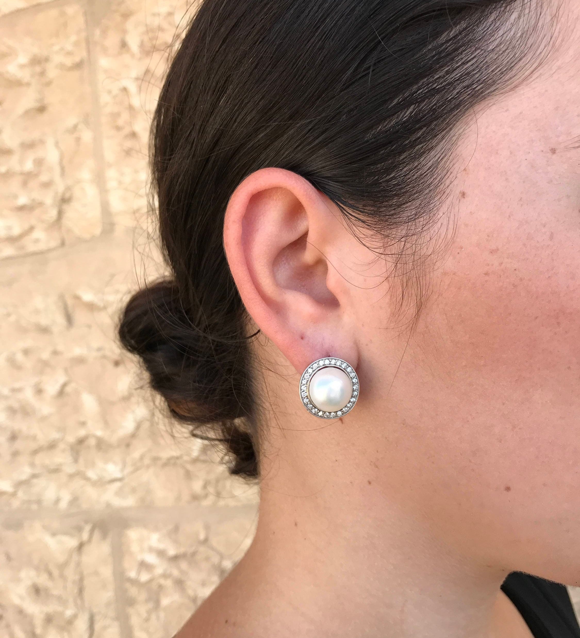 Pearl Earrings, Natural Pearl, White Pearl Earrings, Large Pearl Earrings, Vintage Earrings, June Birthstone, June Earrings, White Pearl