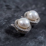 Pearl Statement Earrings - White Pearl Studs - Pearl Classy Earrings