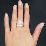 Stunning 925 Sterling Silver ring set with genuine White Australian Opal, a thoughtful October birthday gift symbolizing hope.