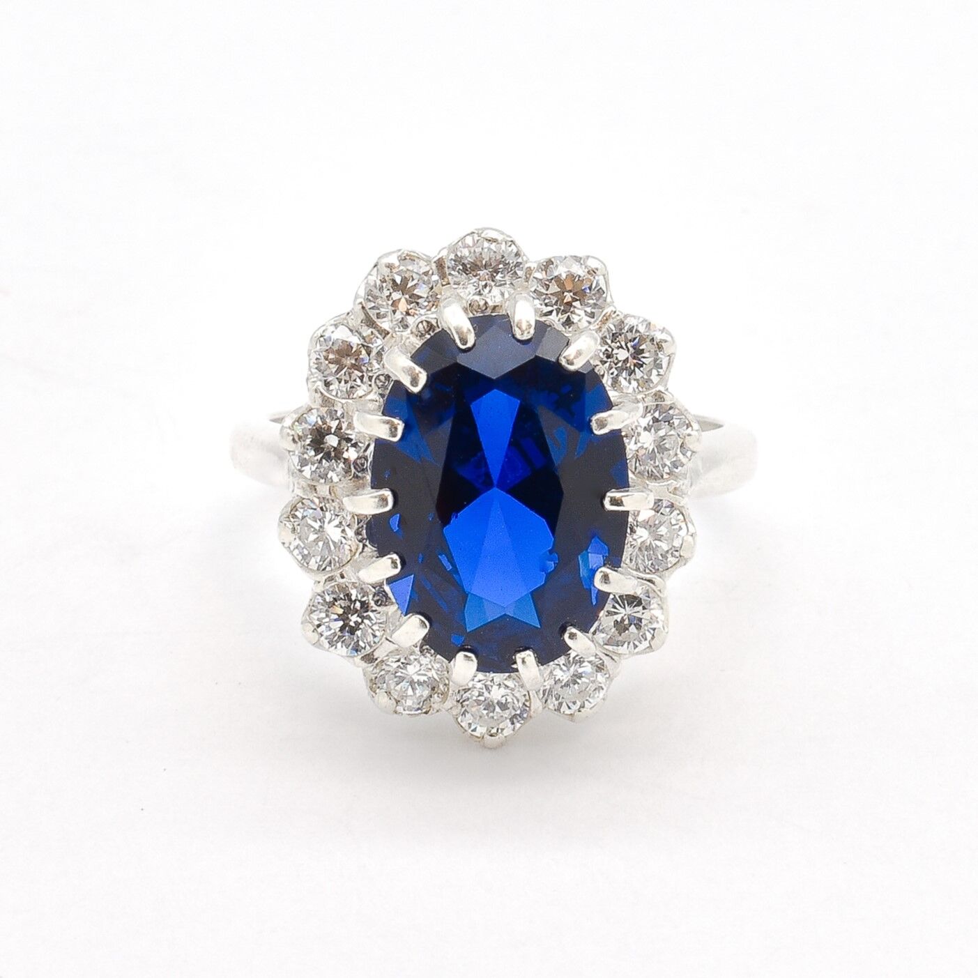 Blue Sapphire Ring, Created Sapphire, Blue Sapphire, Princess Di Ring, Royal Blue Ring, Blue Ring, Promise Ring, Anniversary Ring, Sapphire