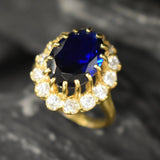 Blue Sapphire Ring, Created Sapphire, Blue Sapphire, Princess Di Ring, Royal Blue Ring, Blue Ring, Promise Ring, Anniversary Ring, Sapphire(1)