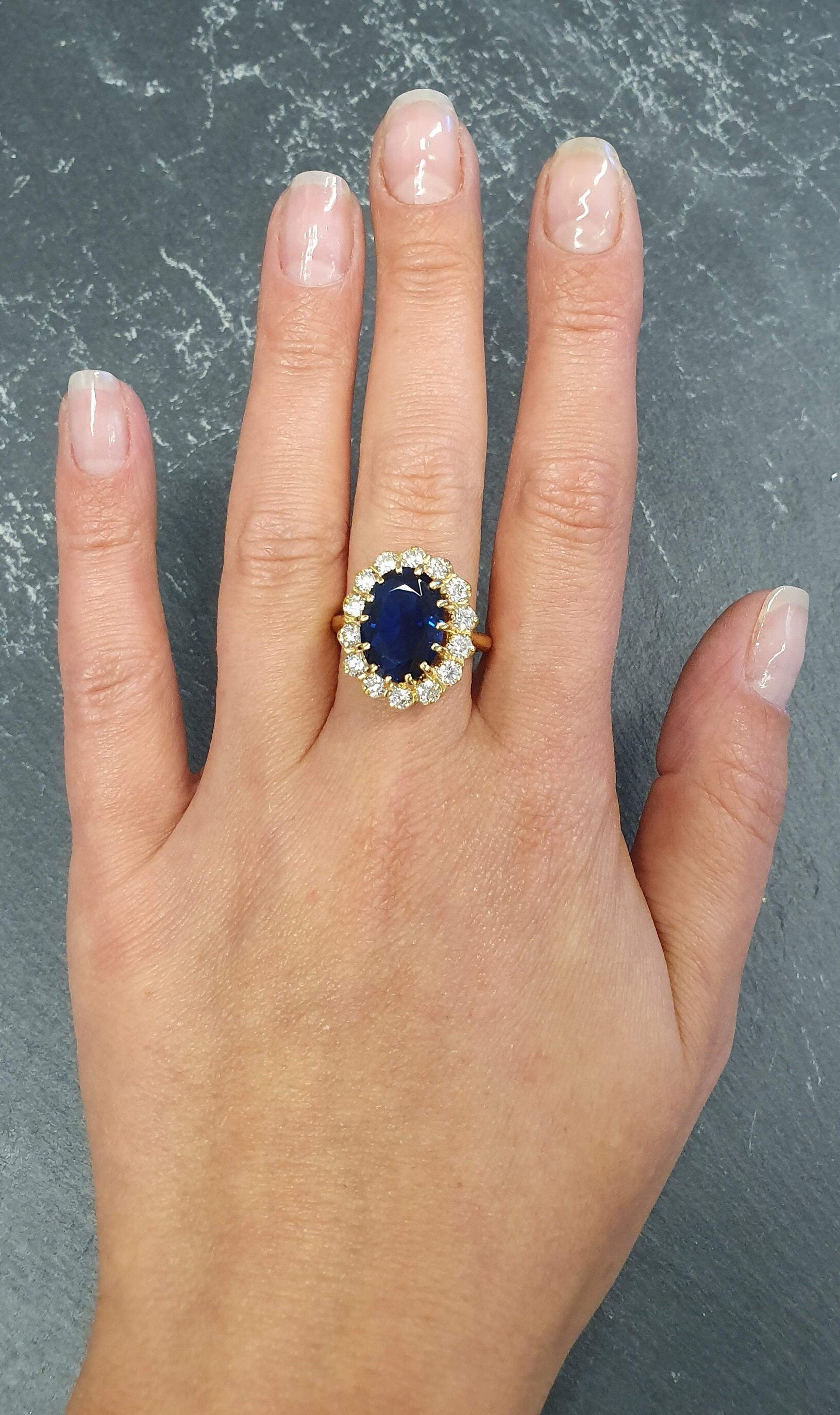 Blue Sapphire Ring, Created Sapphire, Blue Sapphire, Princess Di Ring, Royal Blue Ring, Blue Ring, Promise Ring, Anniversary Ring, Sapphire(1)