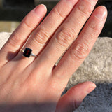 Square Garnet Ring - Natural Garnet Ring, Red Solitaire Ring