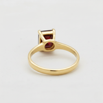 Gorgeous 18k Gold Vermeil Ring with Natural Red Garnet, symbolizes commitment and passion, perfect for gifting and everyday wear.