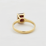 Gorgeous 18k Gold Vermeil Ring with Natural Red Garnet, symbolizes commitment and passion, perfect for gifting and everyday wear.