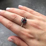 Real Ruby Ring, Flower Ring, Natural Ruby, Vintage Ruby Ring, July Birthstone Ring, Mothers Birthstone, Red Rose Ring, Solid Silver Ring