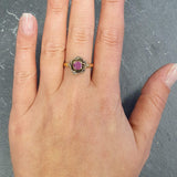 Ruby Gold Ring - Vintage Rose Ring - Flower Ruby Ring