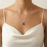 Purple Heart Pendant - Natural Amethyst Necklace, Love Pendant