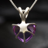 Purple Heart Pendant - Natural Amethyst Necklace, Love Pendant