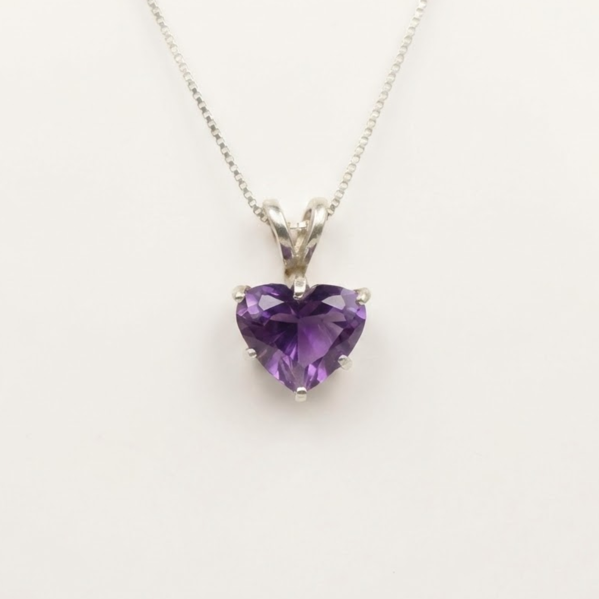 ネックレス・ペンダント amethyst Necklace Purple Heart Pendant - Natural Amethyst Necklace, Love Pendant