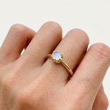 Gold Moonstone Ring - Rainbow Moonstone Ring - June Birthstone Ring