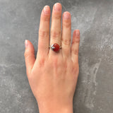 Leaf Carnelian Ring - Carnelian Boho Ring - Red Agate Ring