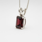 Natural Garnet Pendant crafted from 925 Sterling Silver, a symbol of commitment, perfect for gifting on birthdays and special events.