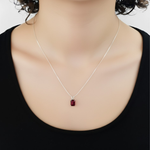 Elegant 925 Sterling Silver Natural Garnet Pendant, January Birthstone, symbolizes love and passion, perfect for everyday wear.